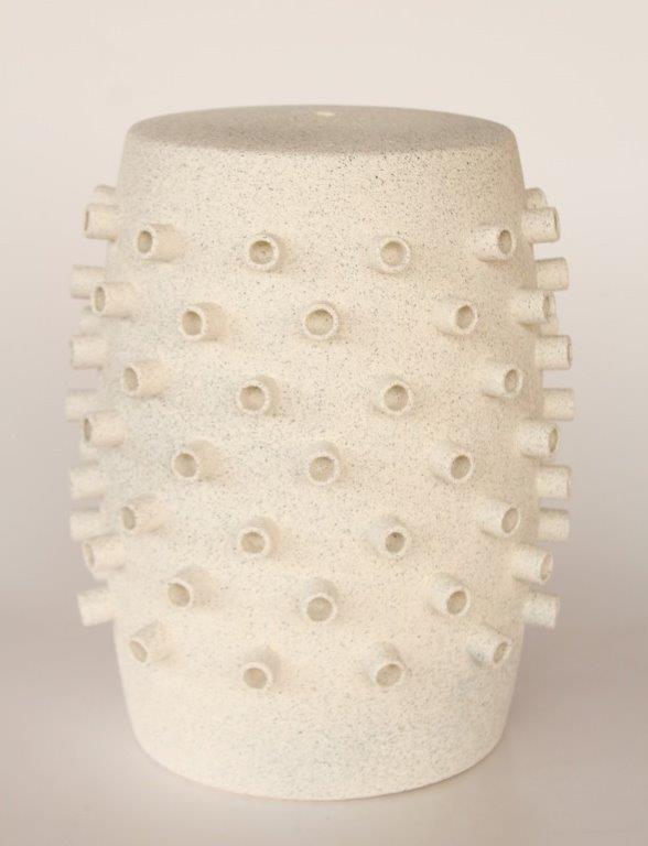 Off White Speckled Garden Stool